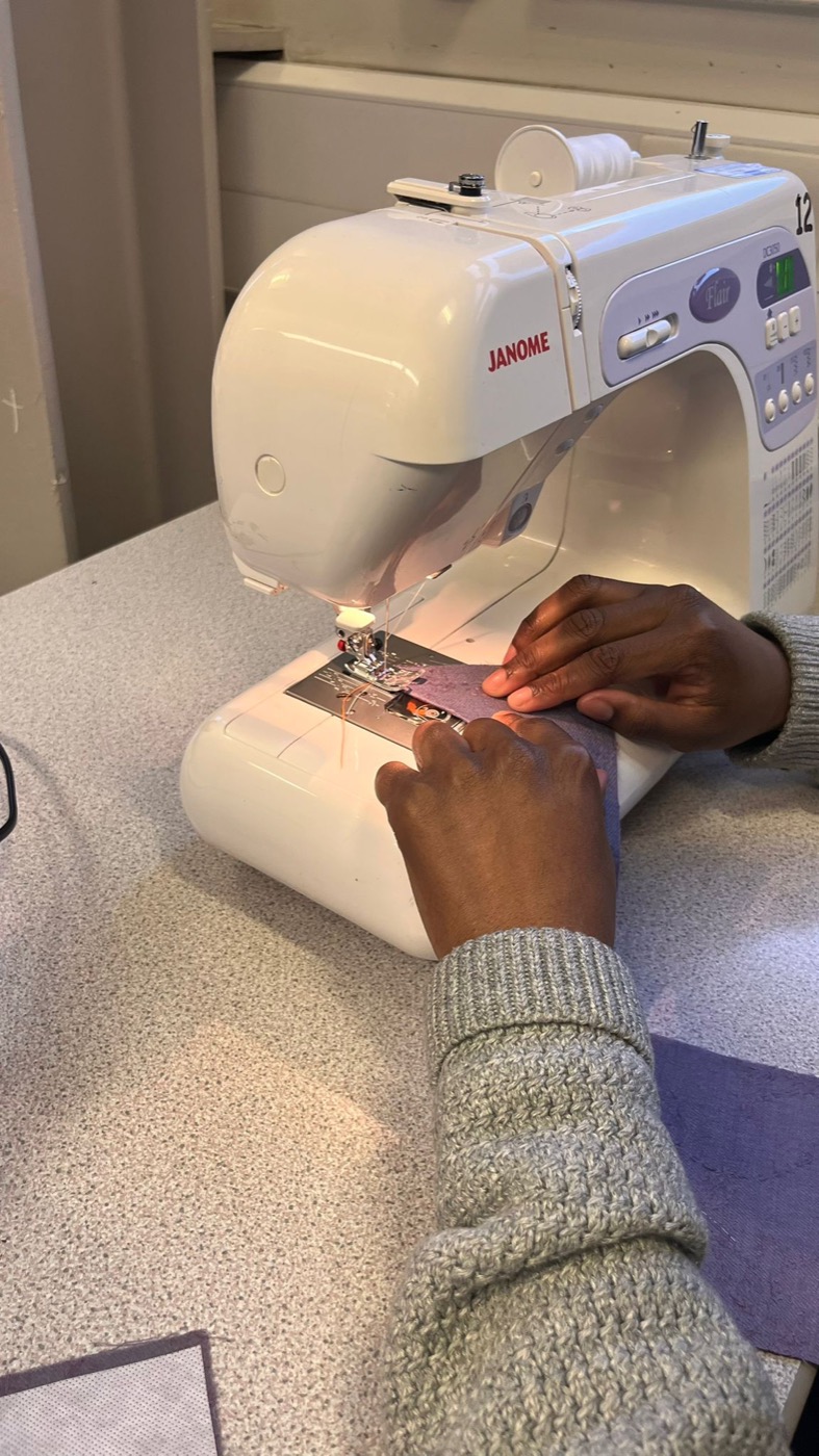 Stitching fabric on the Janome sewing machine